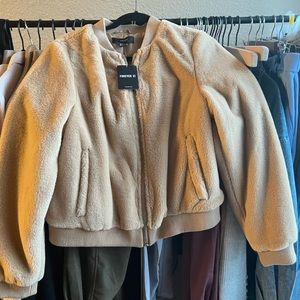 Soft Tan Bomber Jacket